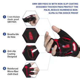 Luvas esportivas Moreok Bicicleta Luvas respiráveis ​​5mm Gel Pads Luvas de bicicleta Luvas de ciclismo de estrada que absorvem para homens para homens P230516