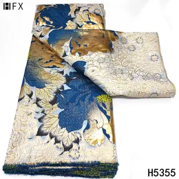 VEDORES HFX HFX Alta qualidade Brocada Africana Jacquard Lace Fabric 2022 Foco de renda de tule bordado para vestido de festa nigeriana F5355
