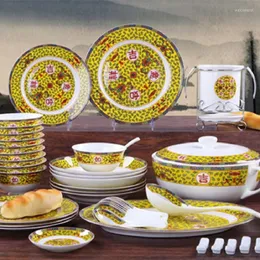 Zestawy naczyń stołowych Jingdezhen Ceramiczne zastawa stołowa 56 sztuk kości China Fabryka Bezpośrednia Sprzedaż naczyń powodzenia