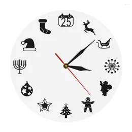 ウォールクロッククリスマスデーサンタクロース象徴的な時計ヴィンテージホームデコレー