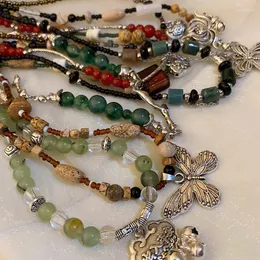 Choker Vintage Chinesischen Stil Frieden Schnalle Halsketten Zarte Koreanische Mode Perlen Ketten Halskette Für Frauen Egirl Glück Schmuck