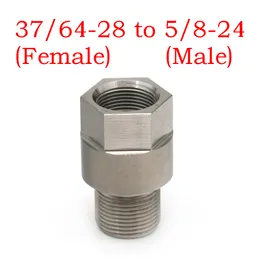 37/64-28 fêmea para 5/8-24 adaptador de filtro de combustível masculino Adaptador de aço inoxidável Adaptador de solvente Trap Freps Changer SS SS Converter