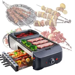 1800W Household Electric Grill Pot Barbecue Grill Machine Household Elecitrc BBQ Furnace Griddle with pot Cooker220V269H