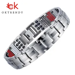 Catena 100% puro braccialetto magnetico uomo argento colore germanio ematite energia s per le donne braccialetto 230511