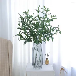 Decorative Flowers Unique Artificial Green Leaf Exquisite Simulation Olive Branch Durable DIY Ten Forked Branches Stems