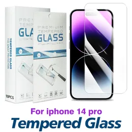 Tempered Glass Screen Protector for iPhone 14 13 12 11 Pro Max XS XR fone 7 8 Plus front Toughened Clear Film 0.33mm with Paper Box