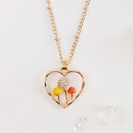 Collane con ciondolo Collana cuore Makersland per donna Ciondoli a forma di fungo carino Accessori moda estetica di lusso