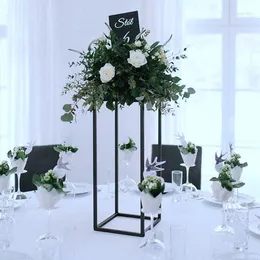 Party Decoration Customized Sizes Wedding Table Centerpieces Geometric Black Metal Flower Stands Yudao1053