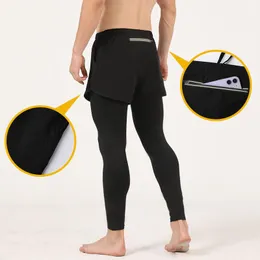 Running shorts est 2 in 1 heren buiten sportschool sport leggings man korte broek met lange voering panty's xxl