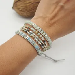 Chain ite Triple Wrap Bracelet Bohemian Beadwork Gift for Mom 230511