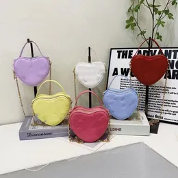 Mini-Handtasche für Kinder, Herz-Liebhaber-Stil, Umhängetaschen, gesteppte Modekette, Kosmetiketui, Designer-Geldbörse, Handtaschen