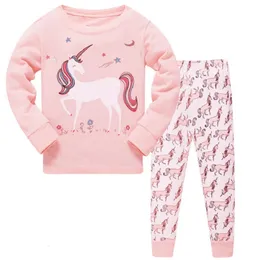 Pajamas Grils Animal Pyjamas 100% Cotton Baby Pijamas Kids Pajamas Short Sleeve Girls Nightwear Children Sleepwear For 3-8 Years 230511