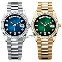 Mens Luxury Designer Business Watch movimento automático mecânico anel de diamante relógio 41MM36MM pulseira de aço inoxidável à prova d'água vidro safira relógio masculino de luxo