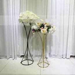 Vasos 10pcs) Gold Metal Flower Vase Gold Stand Poeces para mesa de cenário geométrico de casamento