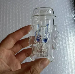 Latest Pyrex Thick Glass Bubbler Oil Burner four-sided skull kettle Hookahs Filter Water Bong Pipes Portable Dry Herb Tobacco Tool Accessories