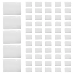 Smyckespåsar 60 Pack 3,5 x 4,7 tum självhäftande etiketthållarkortfickor Clear Plastic Library