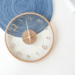 ウォールクロックモダンな木製時計のデザインサイレントメカニズムrelogio de pared