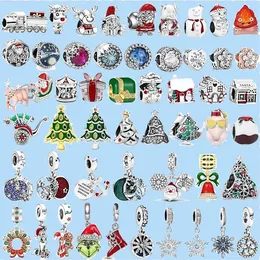 925 srebrne koraliki uroki pandora urok świąteczny kolekcja urok Santa Claus Bead DIY