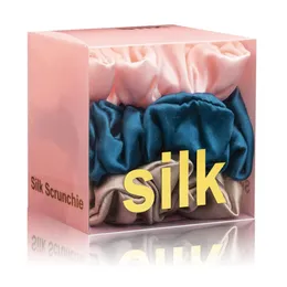 Acessórios para cabelos de cabeça de cabeça 3pcs 100 puro amoreira silk scrunchie banda artesanal menina cor de cor natural 230512