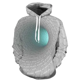 3d swirl checked print pullover hoodie top