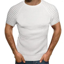Men's T Shirts Men's Fitted Shirt Pleated Sleeve Muscle Building Long Rope Tall For Men Pack
