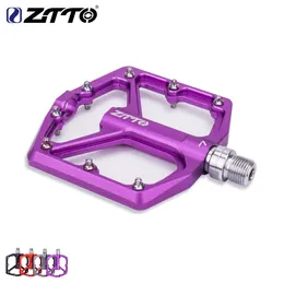 Cykelpedaler ZTTTO MTB CNC Aluminiumlegering Ultralight Flat Pedal Am Enduro Bike Slooth Bearings 916 Tråd stort område för grus JT07 230511