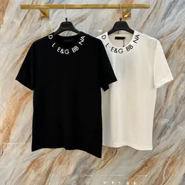 luxury brand 2023 Trend Collar Color Painting Alphabet Print Pure Cotton Comfortable Short Sleeve Fashion Personality Loose Casual Simple T-shirt for Men and Women