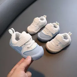 Athletic Outdoor 2022 New Autumn Baby Toddler Shoes Little Kids Soft Bottom Non-Slip Leather Mesh Shoes Boys Casual Shoe Girls Fashion Sneakers AA230511