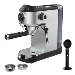 Máquina de café expresso atualizada, máquina de café com vaporizador 15 ztp, aço inoxidável, prata, 1 ltr