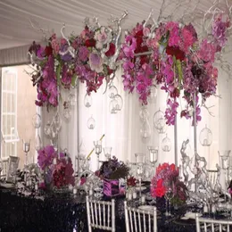 Vases 6pcs)Wedding Decorations Metal Square Flower Stand Rectangle Gold Centerpieces Centre De Table Wedding1568