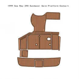 1999 Sea Ray 290 Sundacer pływac platforma kokpitu kokpit łódź eva pianka drewna drewna drewna