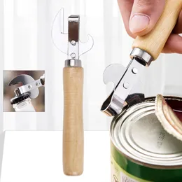 Trähandtagflasköppnare 2 i 1 Metal Can Opener Beer Openers Kitchen Bar Tools Q50