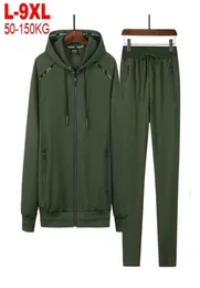Men039S Tracksuits Spring Autumn Sports Suit Plus Size Men Track Track Trade Sportswear Running Sweatsuit Sets 9xl 8xl 7xl Jogger Big8959306
