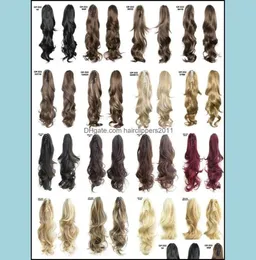 Hästsvansar hårförlängningar produkter 55 cm lång klo per i capelli hästsvans rak simation Human Exentions Bundles Kig CP333 Drop 6925711