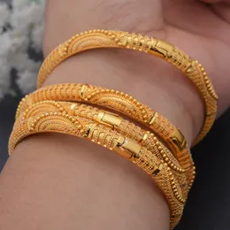 Charm Armband 24K Bangles Dubai Gold Color Wedding For Women Men Saudi Arab Armband Smycken 230511
