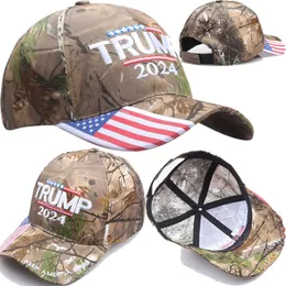 Snapbacks Donald Trump 2024 Cap Camouflage USA Flag Baseball Caps Mantenha a América Grande novamente Snapback Presidente Hat 3D Bordado unissex A ++ P230512