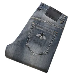 Nya jeans chino byxor byxa mäns byxor sträcker höst vinter nära passande jeans bomullslakor tvättade rak affärssammantrån
