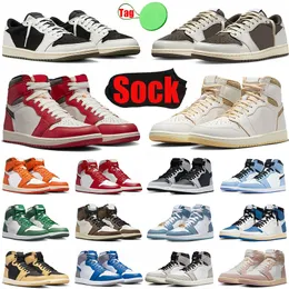 1 1S Мужские женские баскетбольные туфли Jumpman 1S Средние оливковые выводится высокий уровень реверса