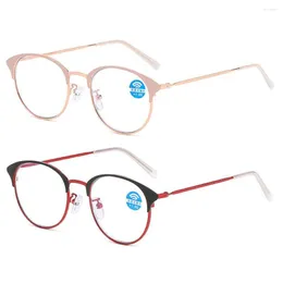 Occhiali da sole Donna Vision Care Portatile Montatura in metallo Occhiali da presbiopia Occhiali da lettura Anti-UV Raggi blu Occhiali a vista lontana