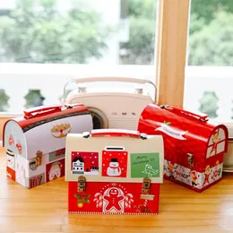 Gift Wrap Christmas Cartoon Candy Box Decoration for Home Santa Snowman Elk Tinplate Piggy Bank 2023 Xmas Year Children Gifts Ornament