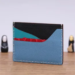 Card Holders Handmade Mini Purse Women Men's Short Wallet Holder Purses Crocodile Skin Ultrathin Small Change Genuine Leather Wallets
