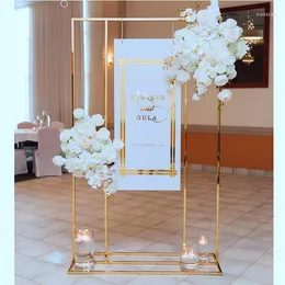パーティーデコレーション2PCS）メンタルスタンドのみ）高品質の結婚式のゴールドメタルプロップゴールデンステンレス鋼の背景スタンドファッショナブル