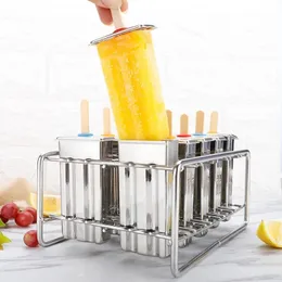 Ice Cream Tools 6/10 Molds Stainless Ice Cream Mold Popsicle Mould DIY Fruit Ice Cream Stick Holder 230512