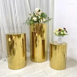 Parti Dekorasyonu 3pcs/Set) Düğün Metal Yuvarlak Kaideler Kavaş Çiçek Stant Tarafı için Stand Pilar Yudao1173