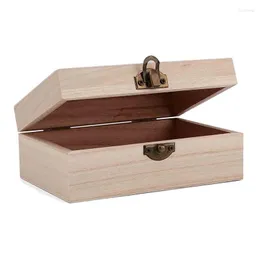 Jewelry Pouches 10 Pack Wooden Box With Hinged Lid And Clasp Small Wood Easy To Decorate For Craft Storge 6 X 4 2.3 Inch