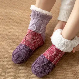 Women Socks Home Slipper Winter Floor Shoes Indoor Warm Lambswool Ladies Thicken Plush Soft Slippers Long