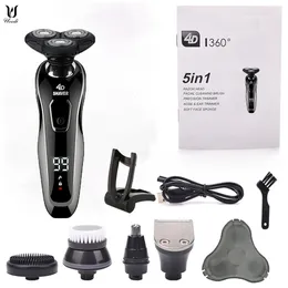 Electric Shavers Razor Hair Cutting Shaving Machine for Men Clipper Beard Trimmer Rotary 100% Water Fast Charging 230512