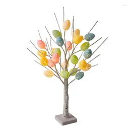 Decorazione per feste Pasqua Led Tree Light Colorful Egg Ornament Night Lamp Art Crafts Supplies per lo sfondo dell'anno festivo