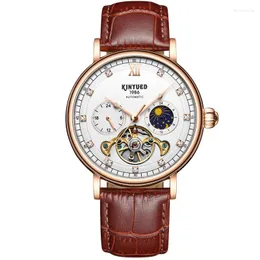 Нарученные часы Kinyued Multifunctional Men's Mechanical Watch Star Month Classic-