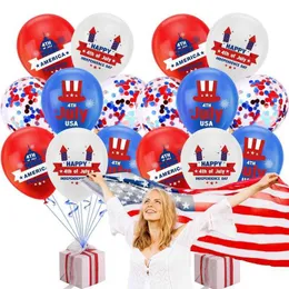 Leveranser 4 juli Dekorationer 16st National Balloon Kit American Flag 12 Inch Patriotic Garland Bunting för 4 juli P230512